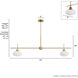 Getty 2 Light 52 inch Luxe Gold Linear Chandelier Ceiling Light, Large