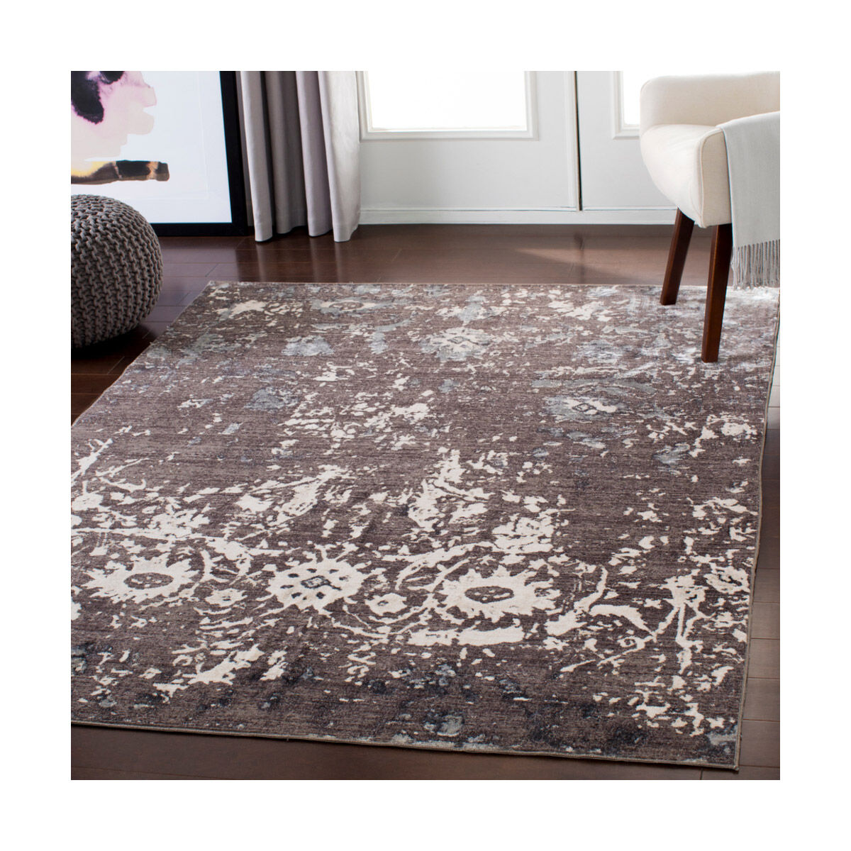 Crescendo 39 X 24 inch Camel/Dark Brown/Khaki/Silver Gray Rugs, Rectangle