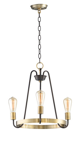 Haven 3 Light 18.5 inch Oil Rubbed Bronze/Antique Brass Single-Tier Chandelier Ceiling Light in Oil Rubbed Bronze and Antique Brass