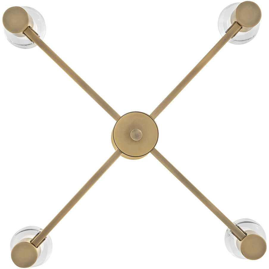 Lyric LED 32 inch Heritage Brass Chandelier Ceiling Light