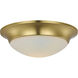 Etched Glass Close-to-Ceiling 1 Light 11.5 inch Satin Brass Flush Mount Ceiling Light