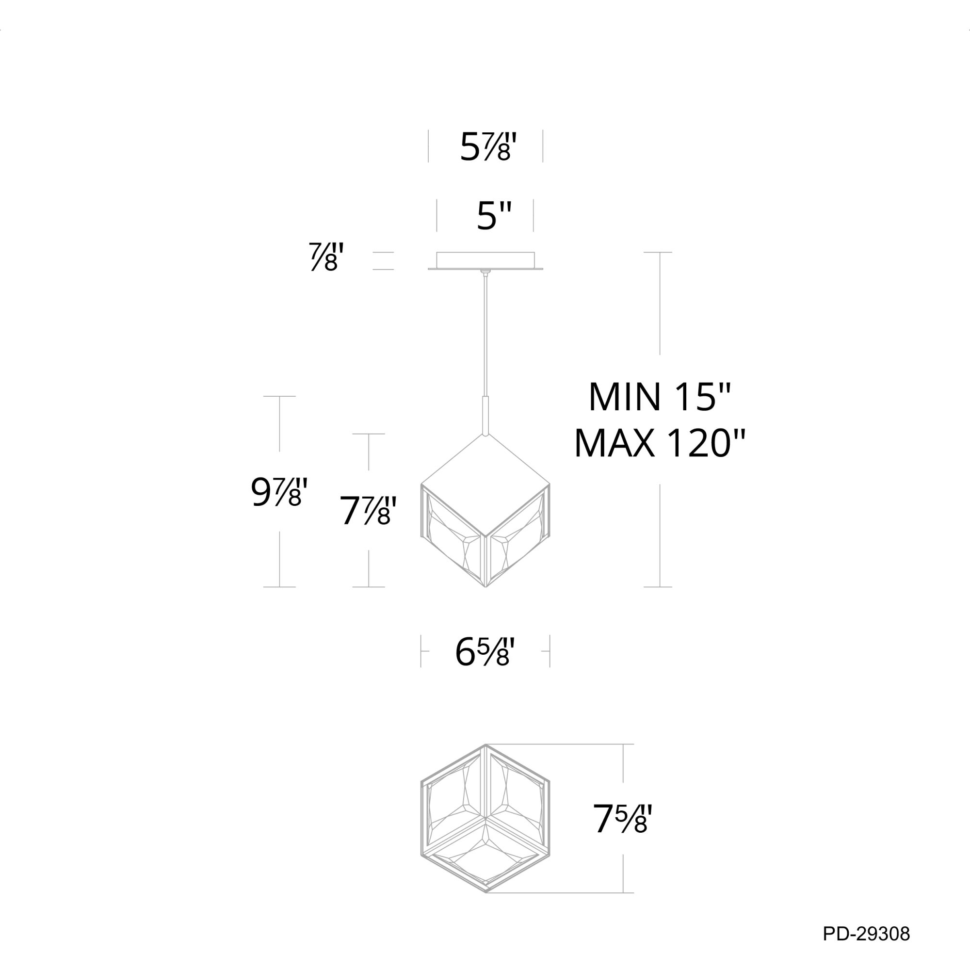ICE Cube LED 6.63 inch Aged Brass Mini-Pendant Ceiling Light, dweLED