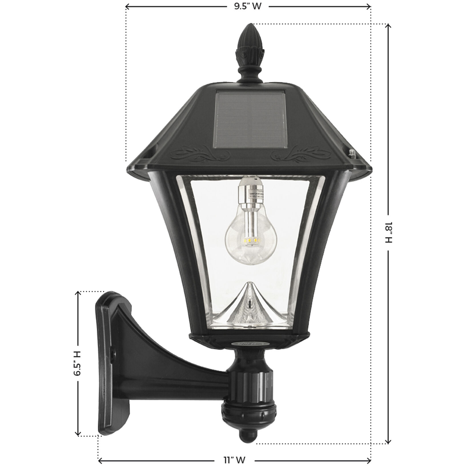 Baytown II LED 19 inch Black Outdoor Post Light, Solar