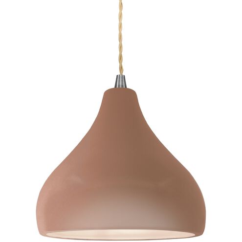 Radiance LED 8 inch Adobe and Brushed Nickel Pendant Ceiling Light