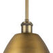 Ballston Dome LED 9 inch Brushed Brass Pendant Ceiling Light