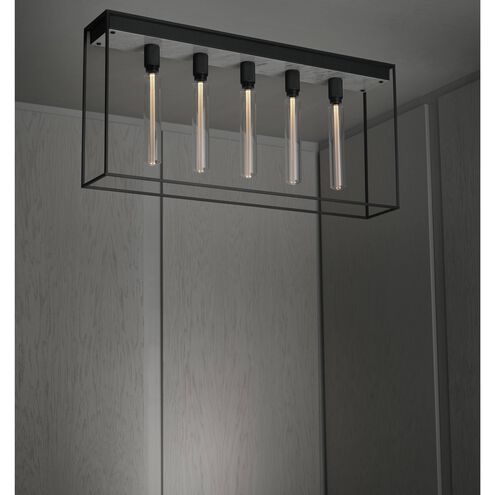 Caged 5 Light 43.31 inch White Marble Semi-Flush Mount Ceiling Light