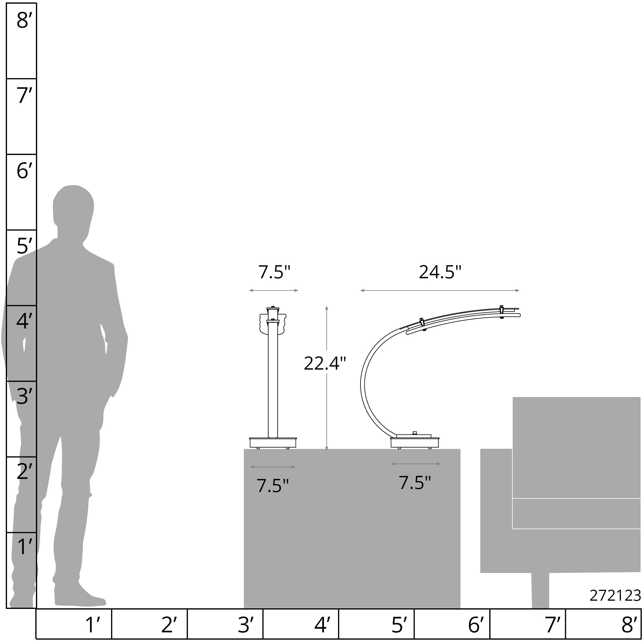 Glissade 22.4 inch 4.00 watt Oil Rubbed Bronze Table Lamp Portable Light