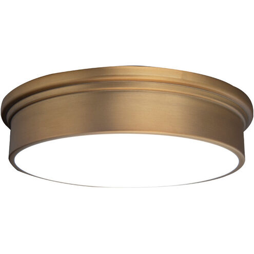 York LED 12 inch Aged Brass Flush Mount Ceiling Light, dweLED