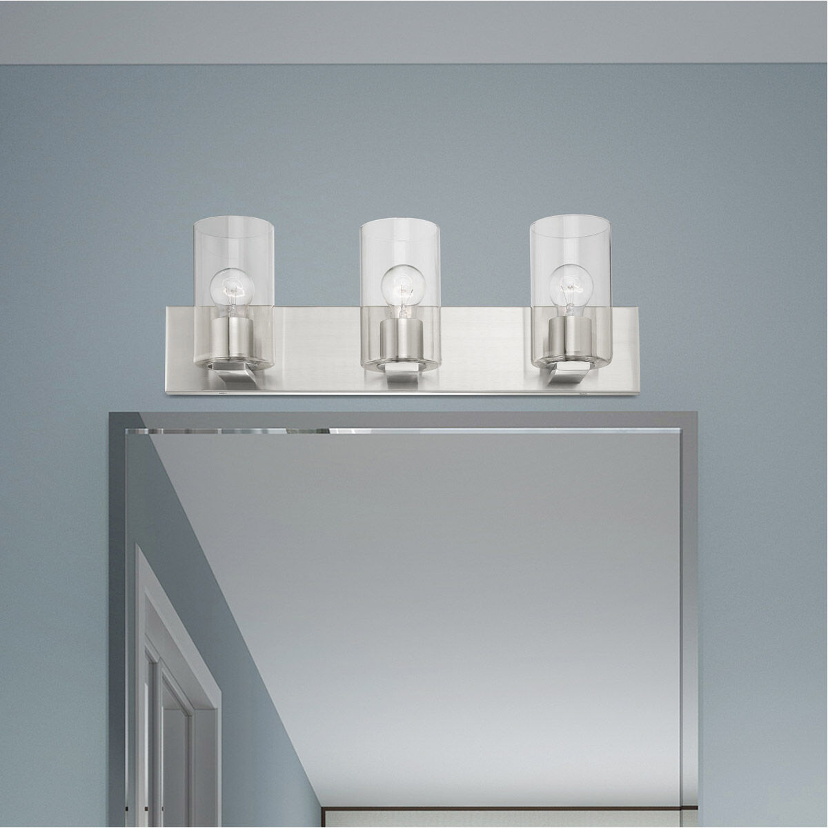 Zurich 3 Light 24 inch Brushed Nickel Vanity Sconce Wall Light