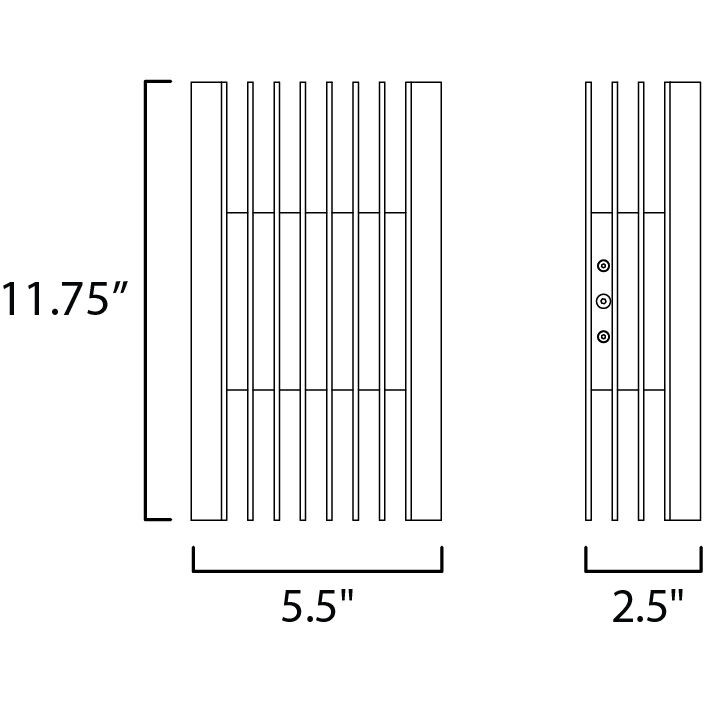 Rampart LED 11.75 inch Black Outdoor Wall Sconce