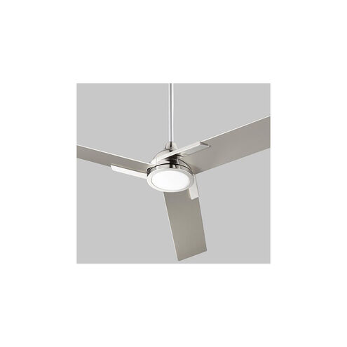 Coda 56 inch Polished Nickel with Satin Nickel Blades Indoor Fan, Light Kit Sold Separately