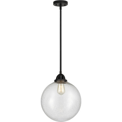 Nouveau 2 Beacon 1 Light 12 inch Matte Black Mini Pendant Ceiling Light in Incandescent, Seedy