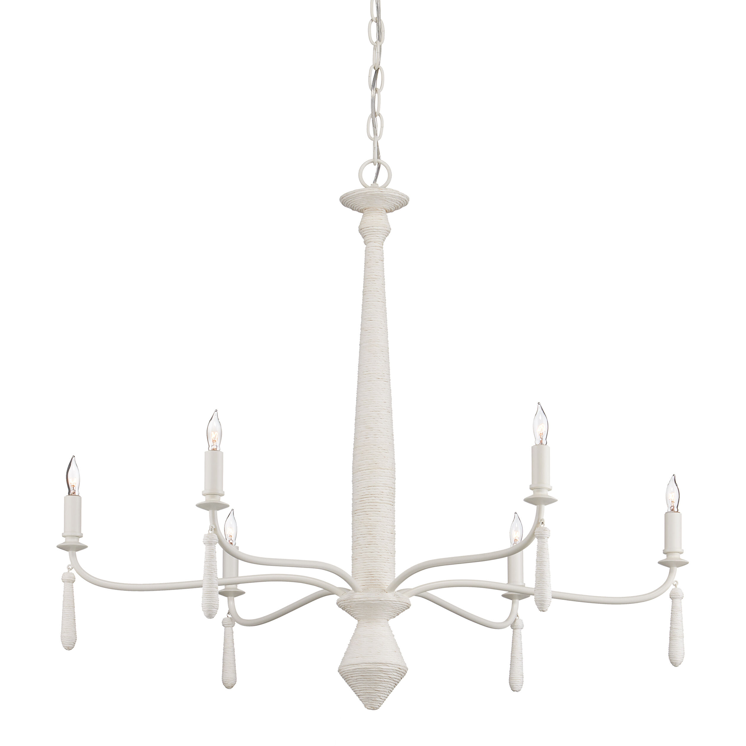 Donnybrook 6 Light 32.5 inch Snow White/White Chandelier Ceiling Light