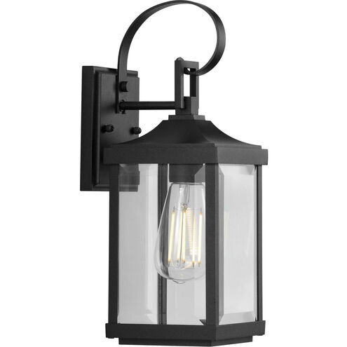 Gibbes Street 1 Light 15 inch Textured Black Outdoor Wall Lantern, Small, Design Series