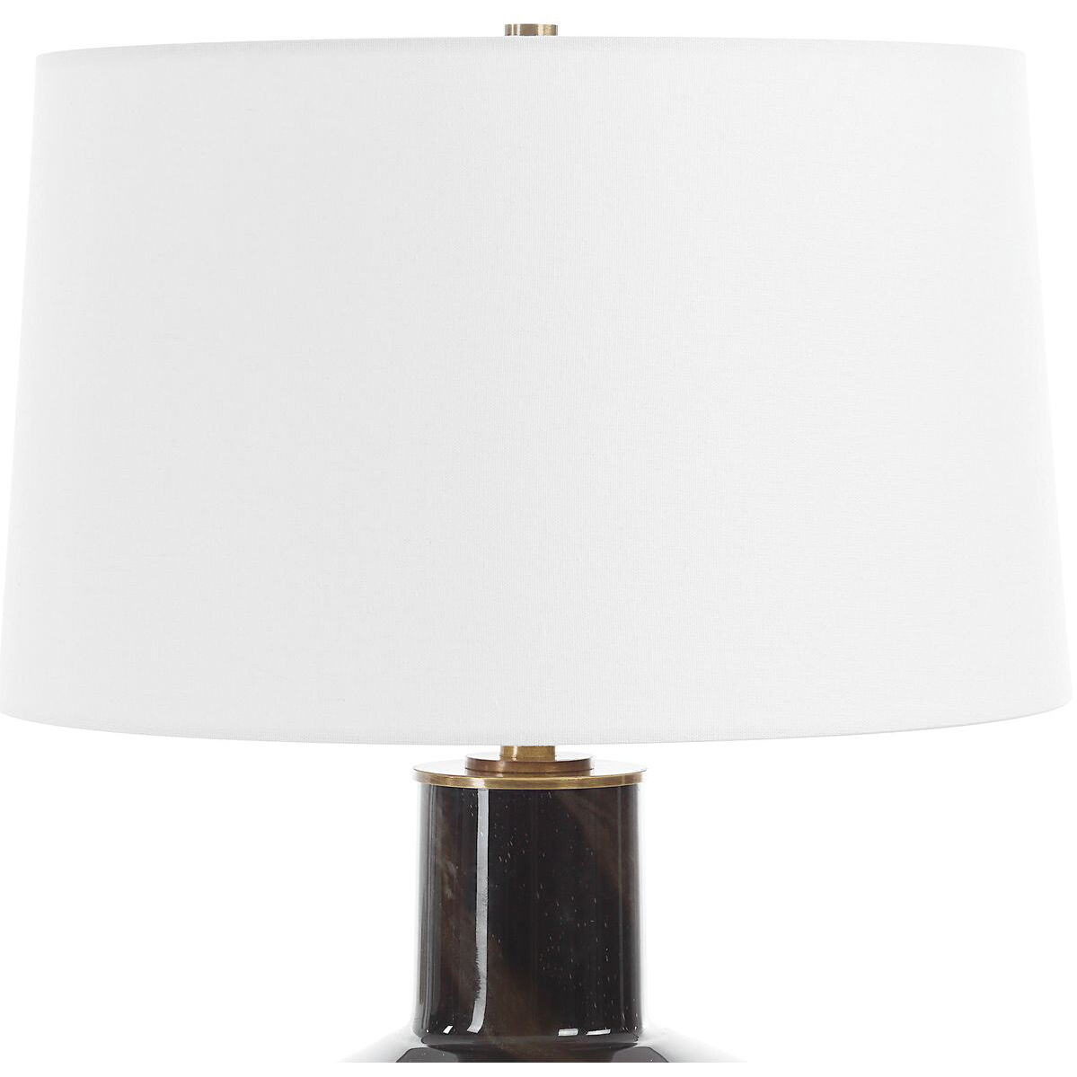 Buchanan 24 inch 150.00 watt Smokey Charcoal Glass and Plated Brass Table Lamp Portable Light