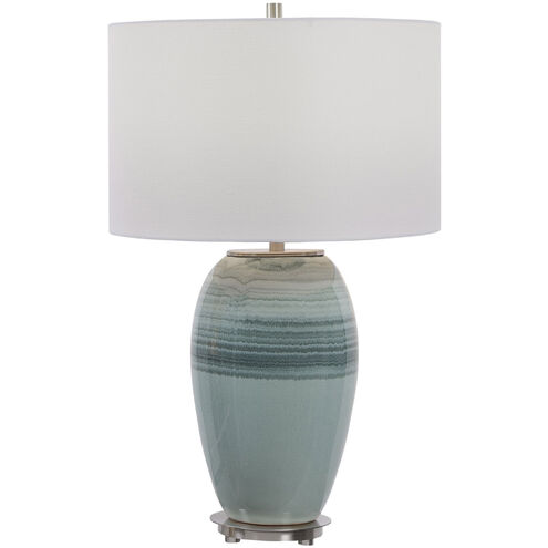 Caicos 27 inch 150.00 watt Aqua And Teal Crackle Glaze Table Lamp Portable Light