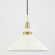Kiki 1 Light 18 inch Aged Brass Pendant Ceiling Light in Cream Metal