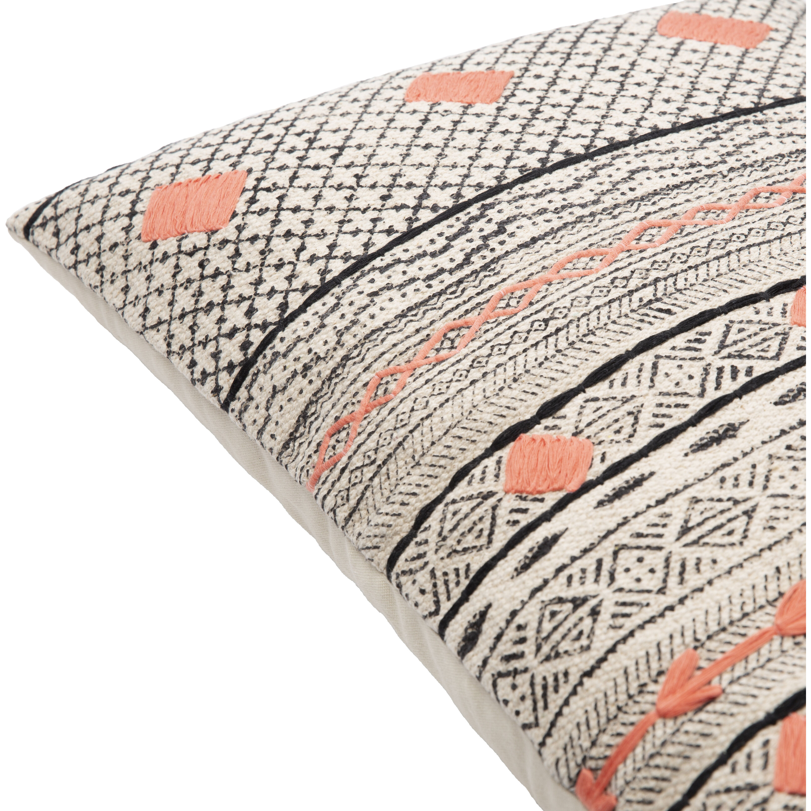 Zoya 24 X 24 inch Ivory Pillow Kit, Lumbar