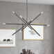 Soho Linear Chandelier Ceiling Light in Scandinavian Gray with Brushed Nickel Accents