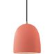 Radiance Collection 1 Light 9 inch Antique Brass and Gloss Blush and Black Pendant Ceiling Light