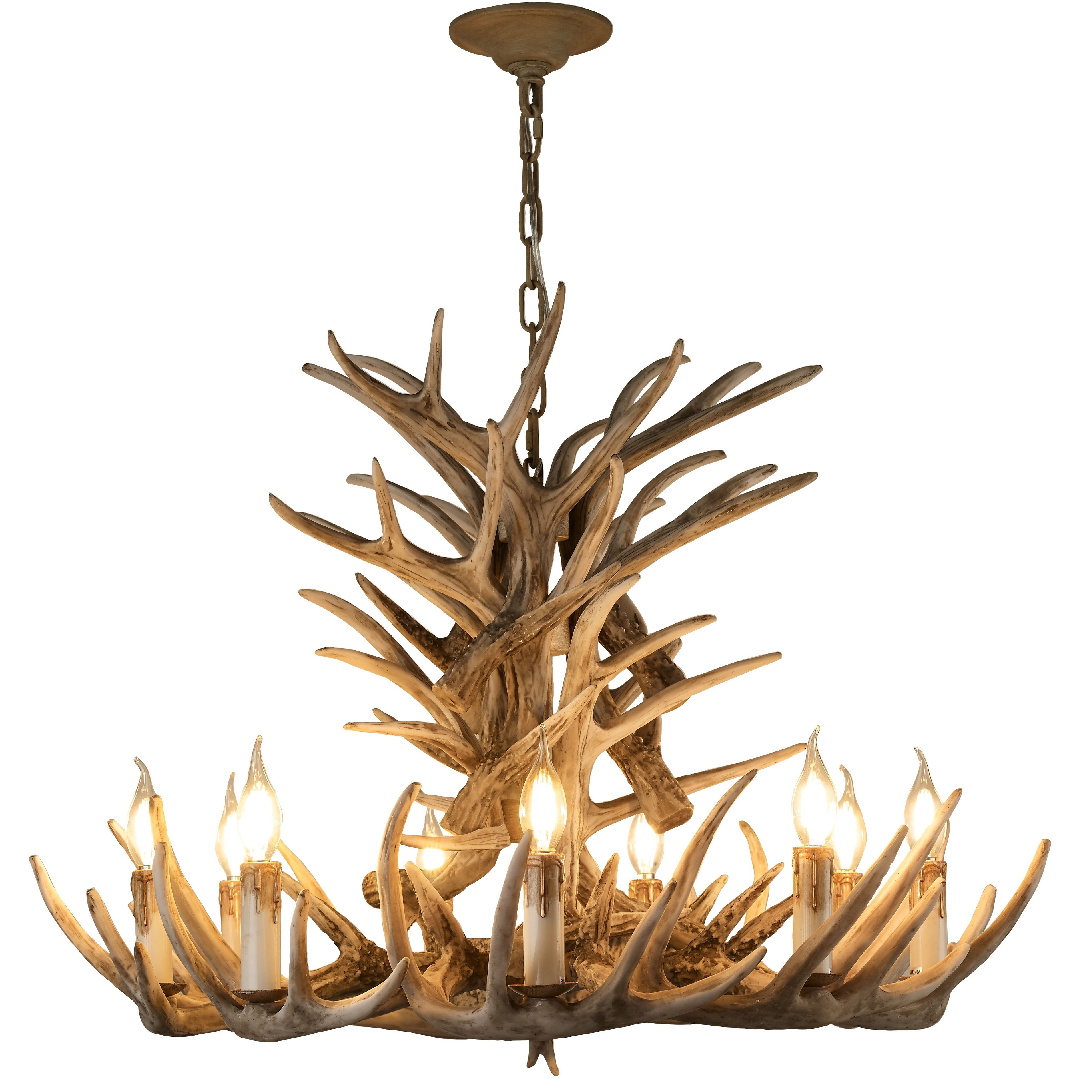 Canada LED 39 inch Brown Antler Chandelier Ceiling Light