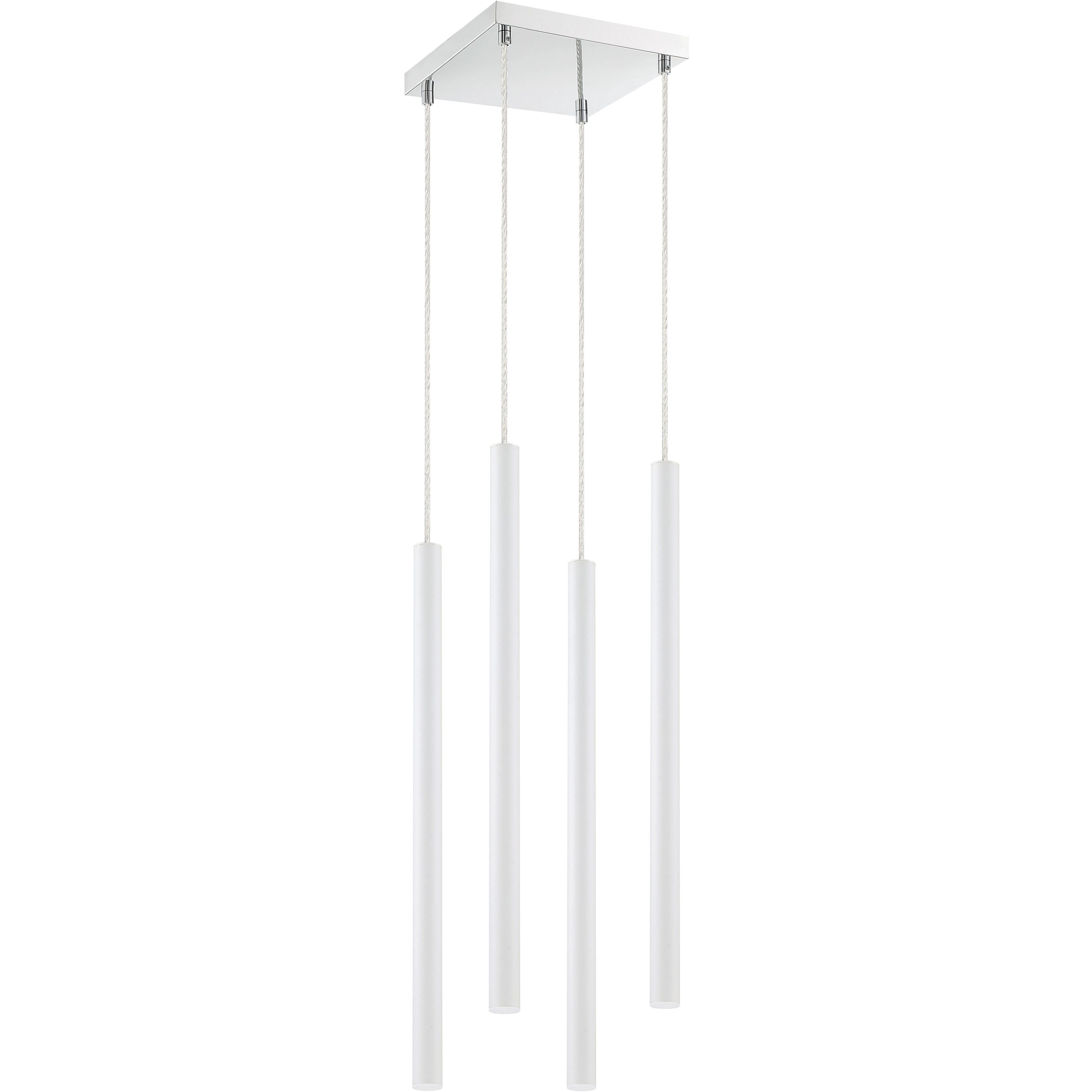 Forest LED 9.5 inch Chrome Chandelier Ceiling Light in 4, 15, Matte White Steel
