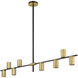 Calumet 8 Light 56 inch Matte Black and Olde Brass Linear Chandelier Ceiling Light