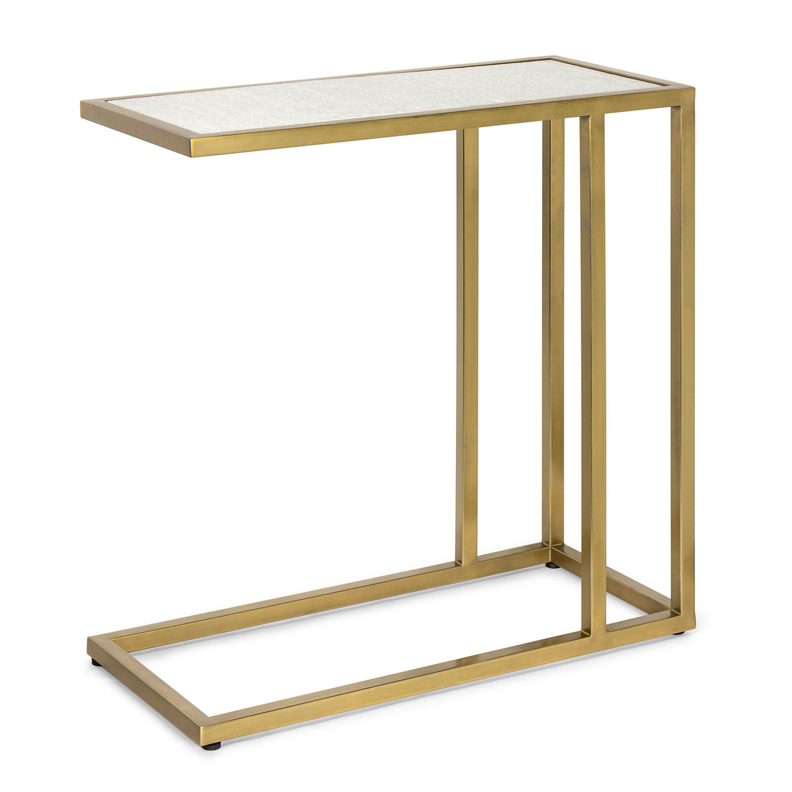 Echelon 24 X 24 inch Natural Brass Side Table, Sofa Hugger Table