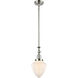 Franklin Restoration Bullet LED 7 inch Polished Nickel Mini Pendant Ceiling Light in Matte White