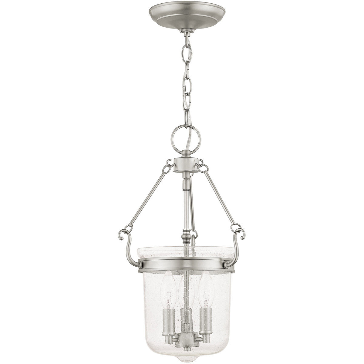 Winchester 3 Light 11 inch Brushed Nickel Pendant Ceiling Light