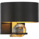 Chambord 1 Light 7 inch Vintage Black with Warm Brass Accents Wall Sconce Wall Light, Lighting One
