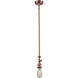 Franklin Restoration Bullet LED 7 inch Antique Copper Mini Pendant Ceiling Light in Matte White