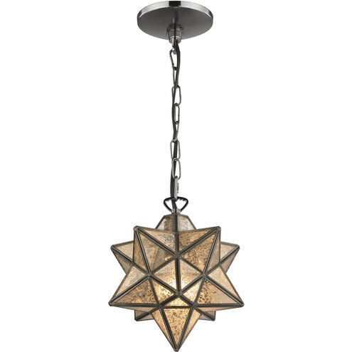 Moravian Star 1 Light 9 inch Oil Rubbed Bronze with Antique Mercury Mini Pendant Ceiling Light