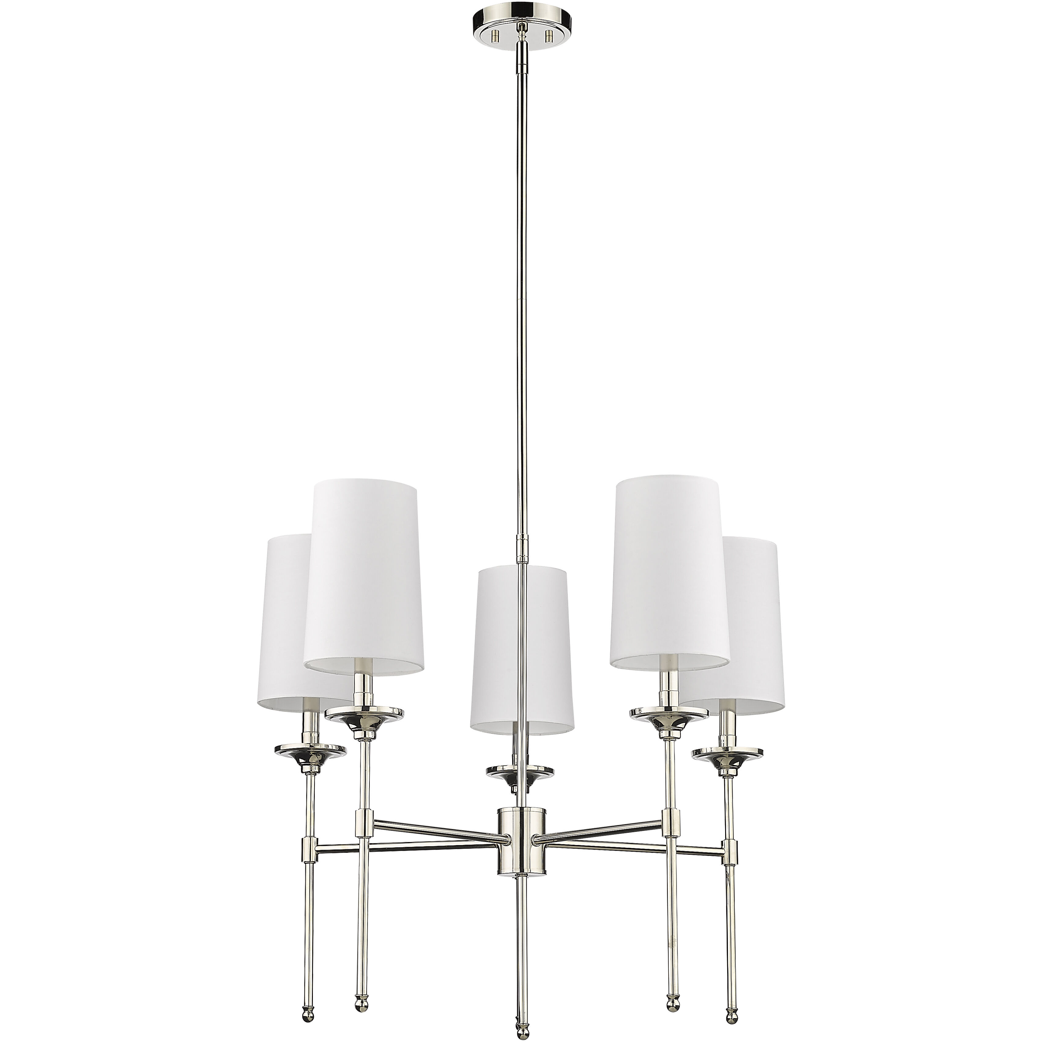 Emily 5 Light 28 inch Polished Nickel Chandelier Ceiling Light