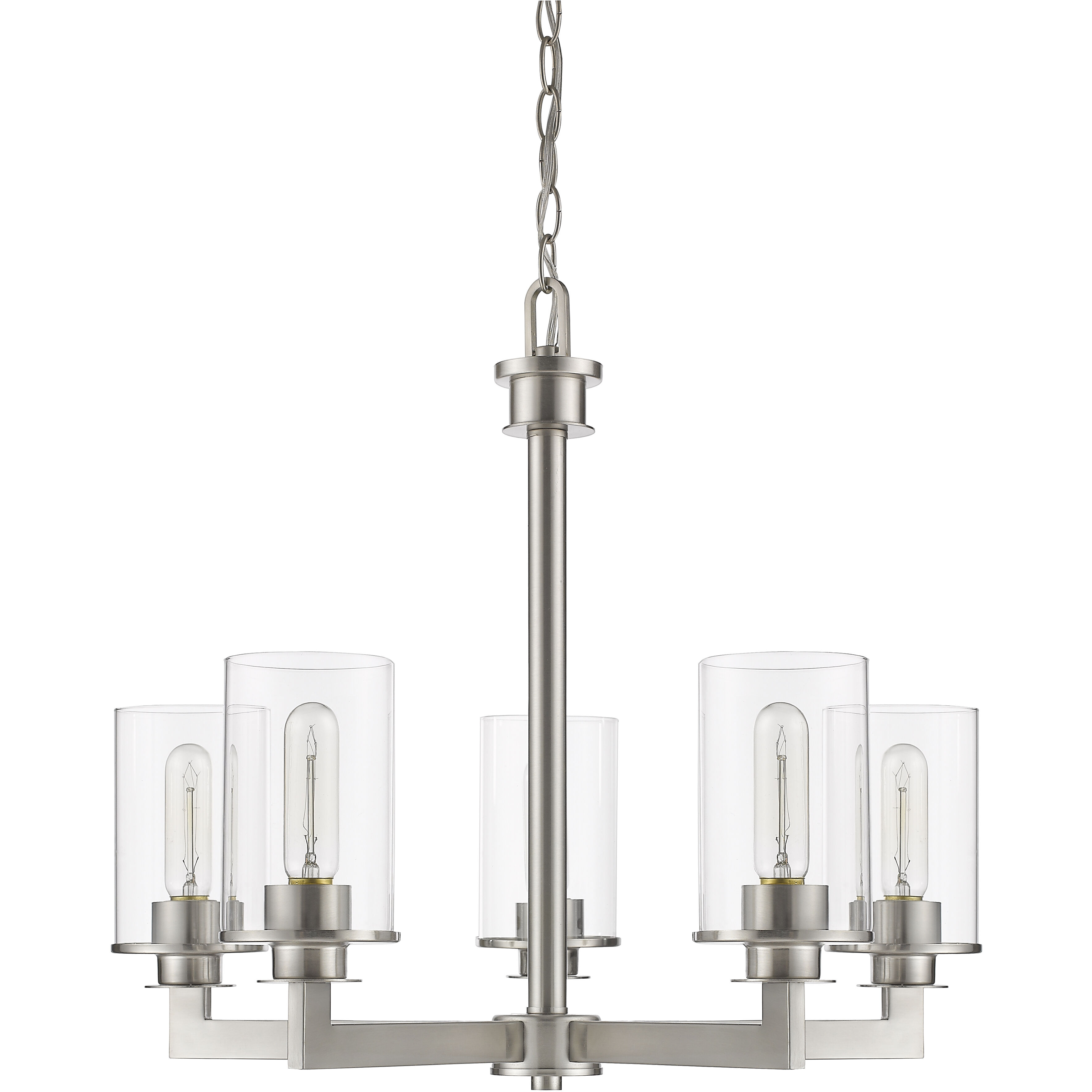 Savannah 5 Light 24 inch Brushed Nickel Chandelier Ceiling Light