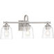 Antonia 3 Light 25.25 inch Brushed Nickel Bath Vanity Light Wall Light