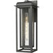 Mansfield 1 Light 20 inch Matte Black Outdoor Sconce in Seedy Glass