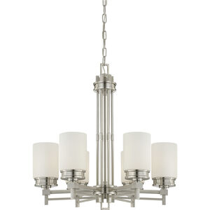 Wright 6 Light 26 inch Brushed Nickel Chandelier Ceiling Light