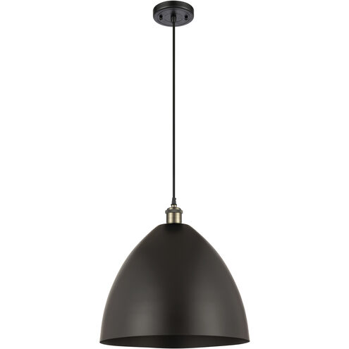 Ballston Dome 1 Light 16 inch Black Antique Brass Mini Pendant Ceiling Light