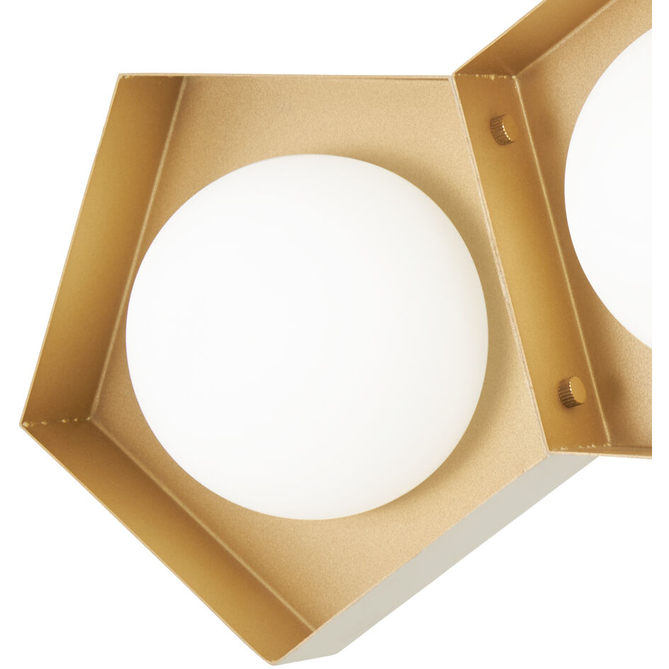Five-O LED 26.25 inch Textured White W/Gold Leaf Bath Light Wall Light
