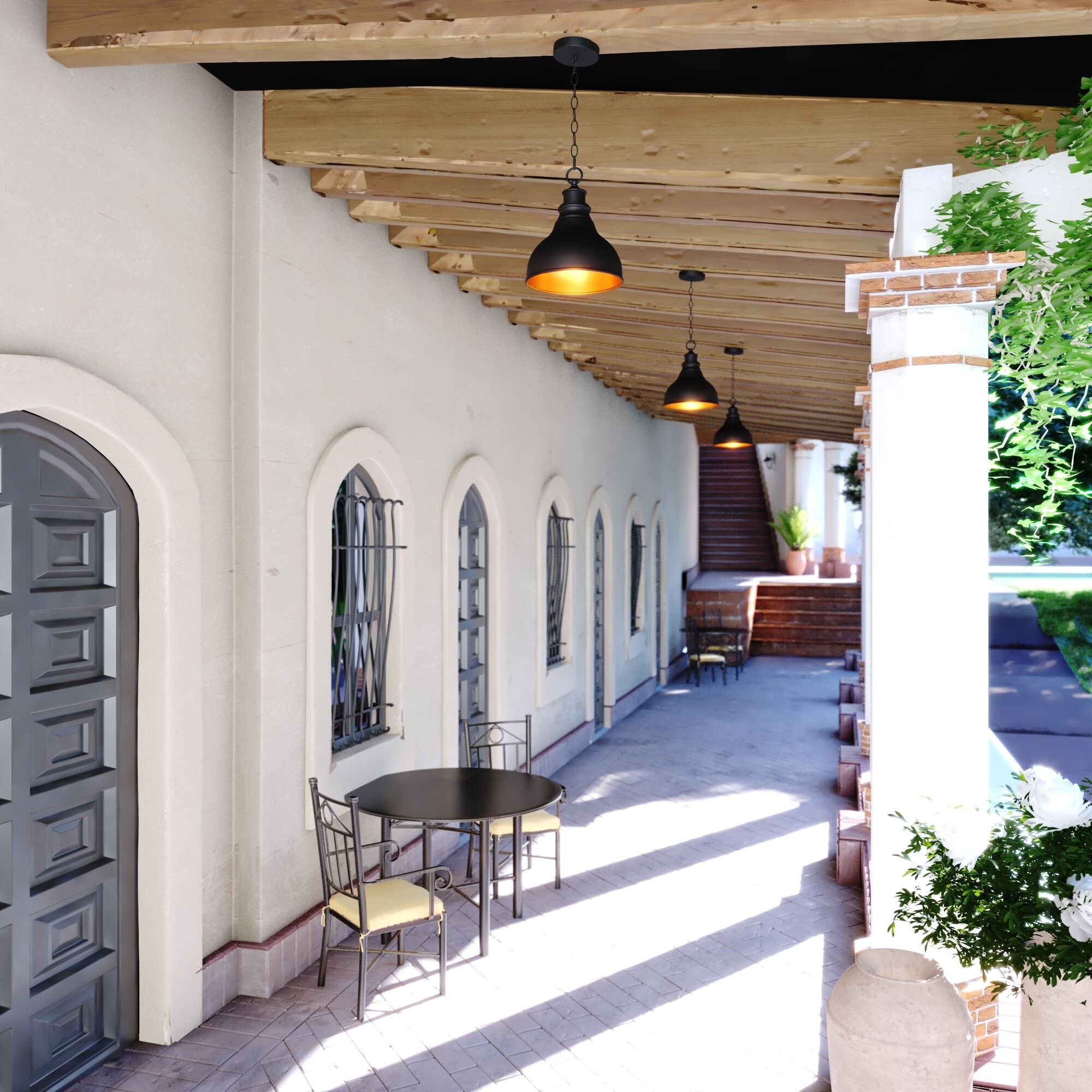 Delano LED 11 inch Oil Burnished Bronze and Light Gold Outdoor Pendant