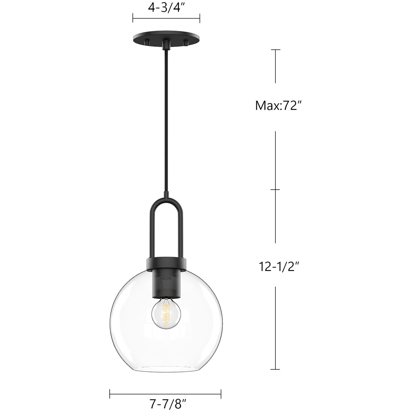 Alora Mood Soji Pendant Ceiling Light in Matte Black, Smoked Glass