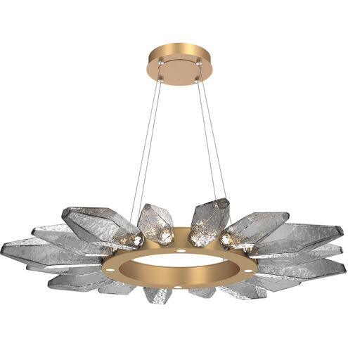 Rock Crystal LED 41.9 inch Novel Brass Chandelier Ceiling Light in Chilled Smoke, 2700K LED, Radial Ring