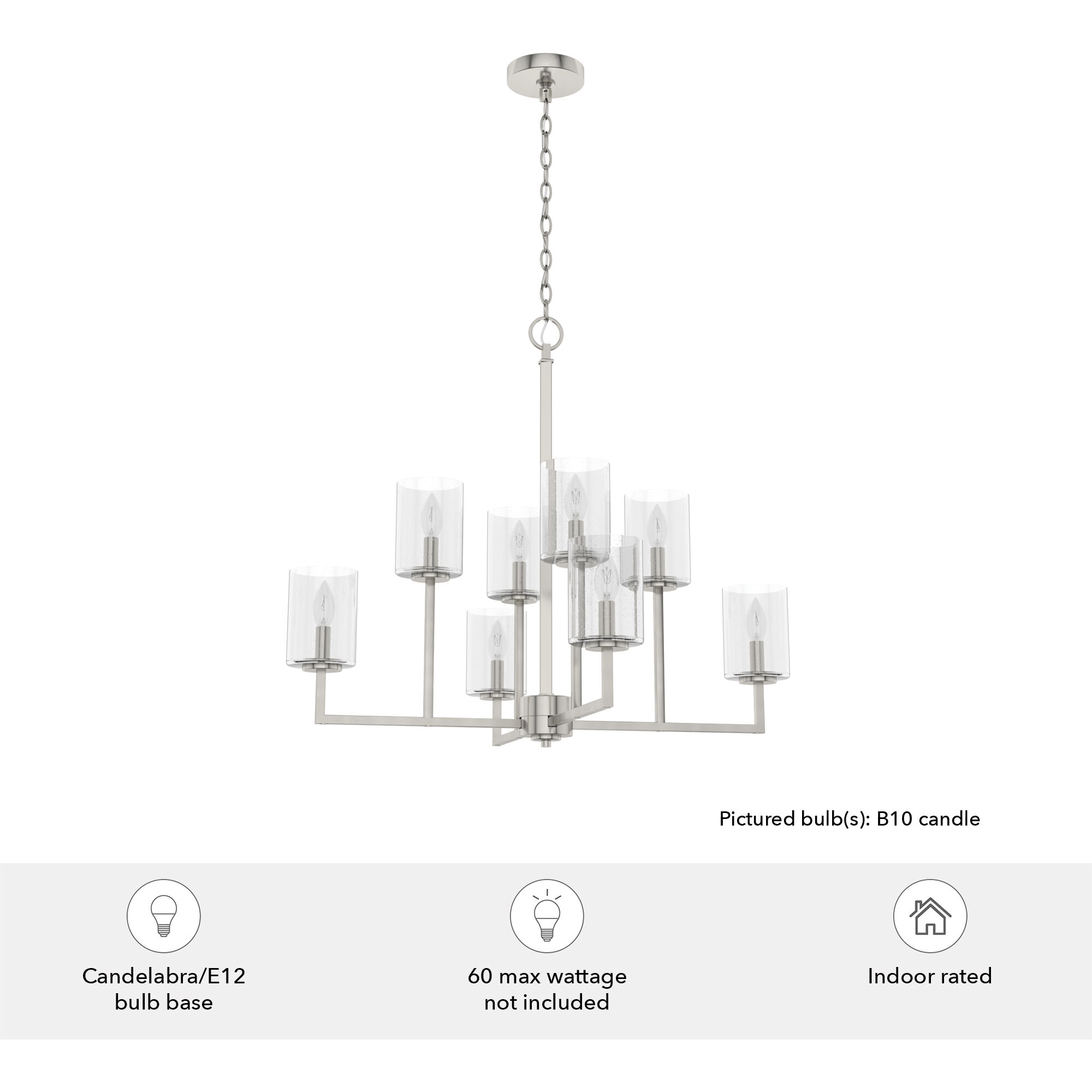 Kerrison 8 Light 30.5 inch Brushed Nickel Chandelier Ceiling Light