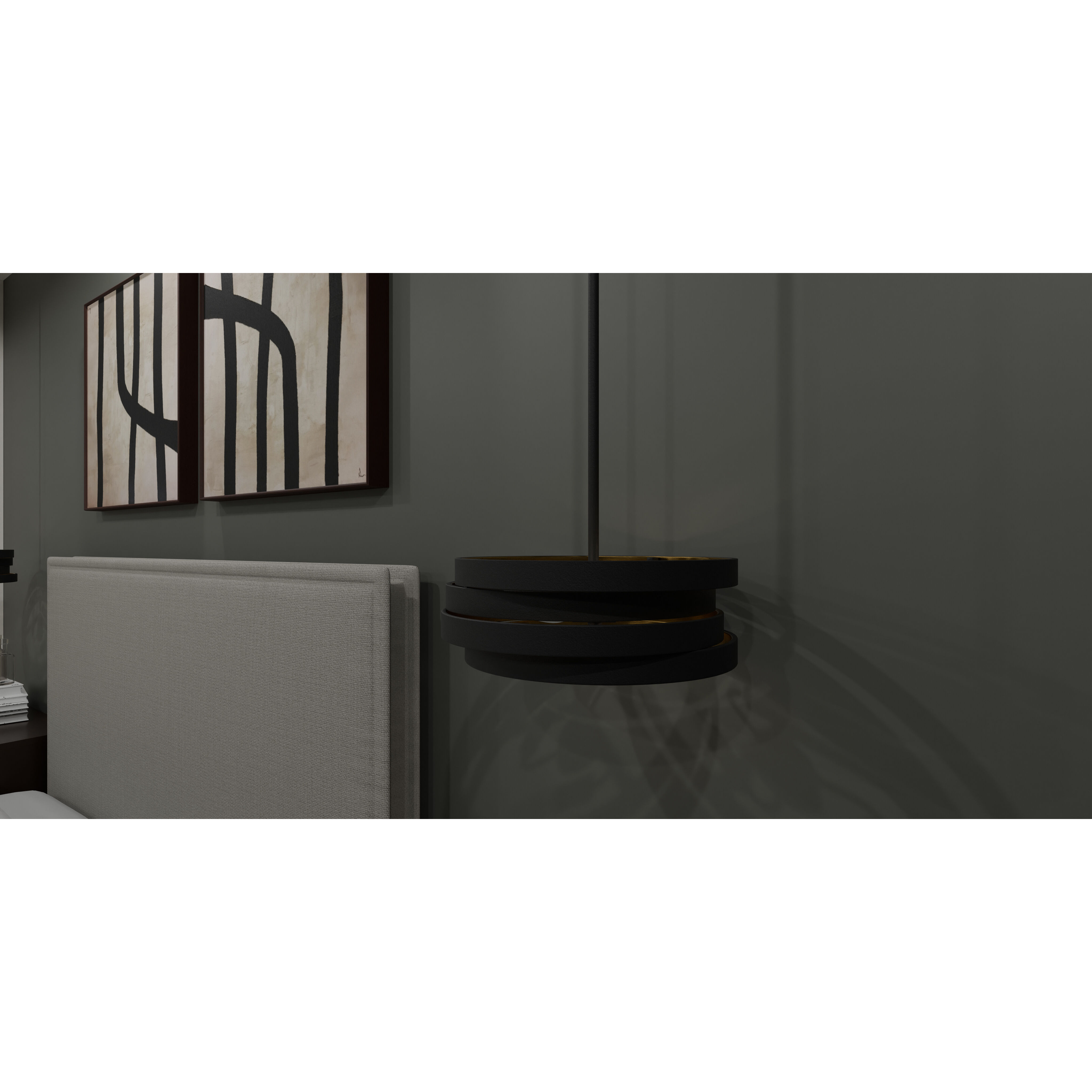 Berner 3 Light 16 inch Matte Black Pendant Ceiling Light, Large