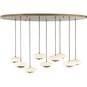 Collier 9 Light 48 inch Gold and White/Cream Chandelier Ceiling Light