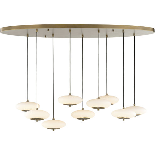 Collier 9 Light 48 inch Gold and White/Cream Chandelier Ceiling Light