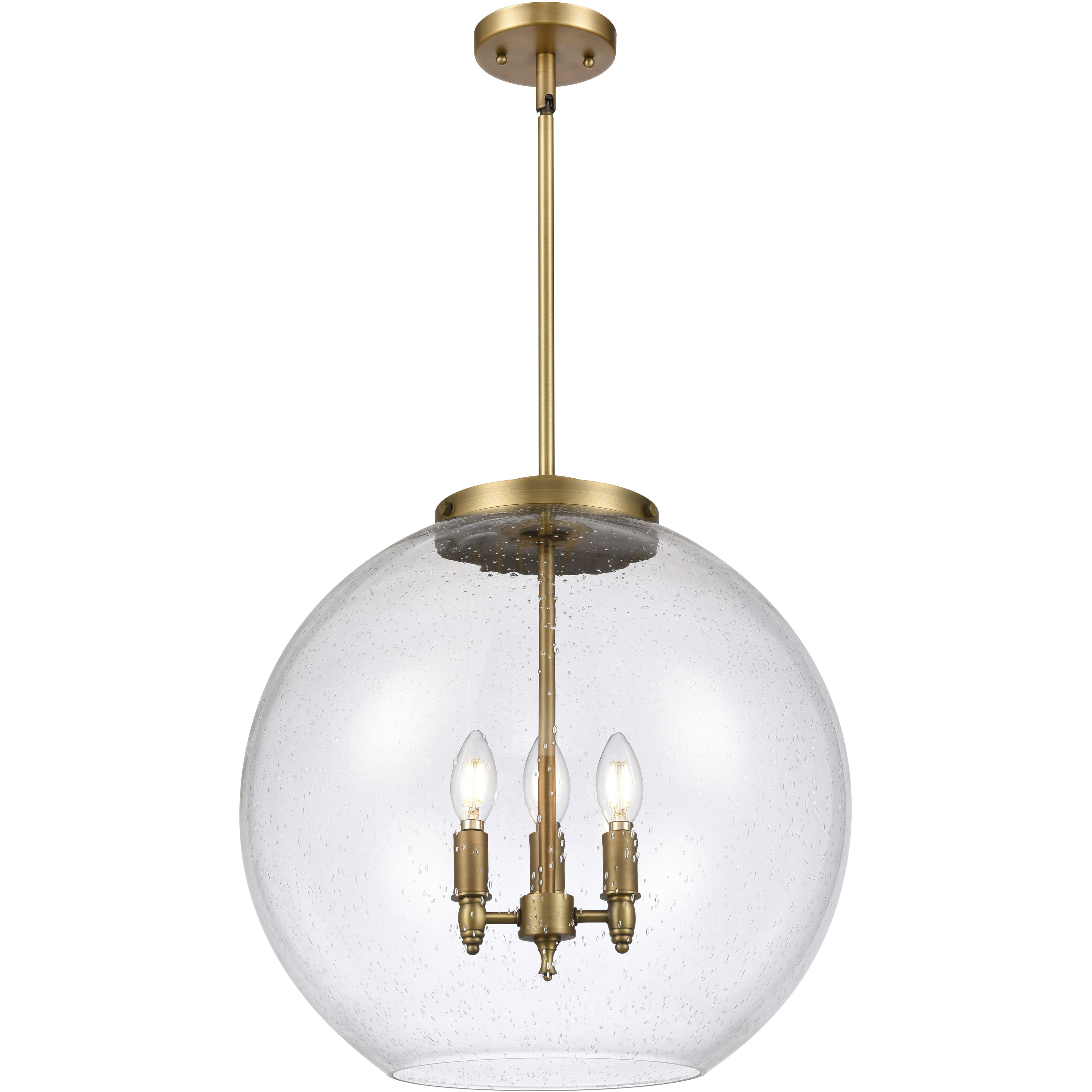 Ballston Athens LED 17.75 inch Brushed Brass Statement Pendant Ceiling Light in Seedy