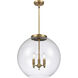 Ballston Athens LED 17.75 inch Brushed Brass Statement Pendant Ceiling Light in Seedy