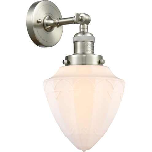 Franklin Restoration Bullet 1 Light 7 inch Brushed Satin Nickel Sconce Wall Light
